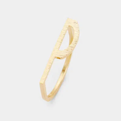 Fashnzfab -p- Initial Monogram Brass Metal Ring In Multi