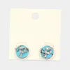 Fashnzfab -p- Initial Monogram Turquoise Stud Earrings - Turquoise, ~p~ In Multi
