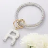 Fashnzfab -r- Bling Studded Initial Monogram Charm Bracelet Keychain Ab In Multi