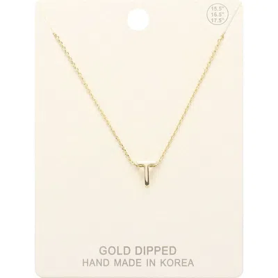 Fashnzfab -t- Gold Dipped Initial Monogram Metal Pendant Necklace