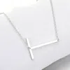 Fashnzfab -t- Metal Initial Monogram Pendant Necklace In Multi