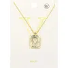 Fashnzfab -v- Brass Metal Rectangle Initial Monogram Pendant Necklace In Gold