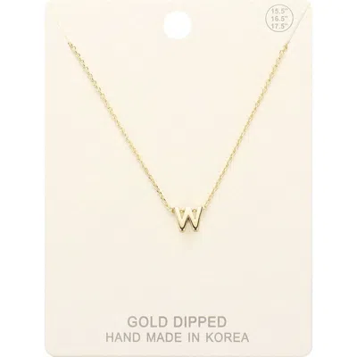 Fashnzfab -w- Gold Dipped Initial Monogram Metal Pendant Necklace In Brown