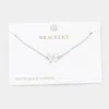 Fashnzfab -w- White Gold Dipped Metal Initial Monogram Charm Bracelet Rhodium In Multi