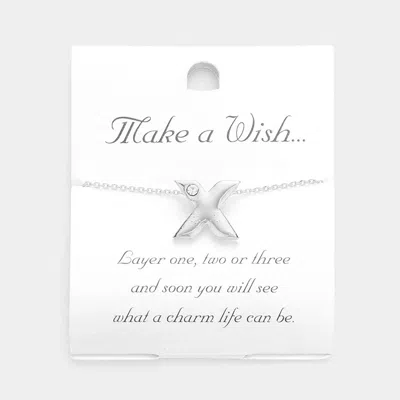 Fashnzfab -x- Initial Monogram Pendant Necklace In Silver