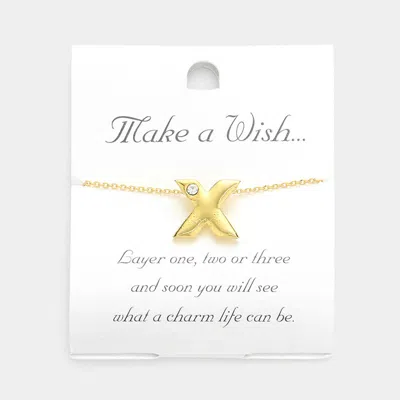 Fashnzfab -x- Monogram Initial Pendant Necklace In Gold