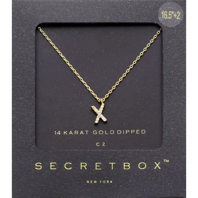 Fashnzfab -x- Secret Box _ 14k Gold Dipped Cz Initial Monogram Pendant Necklace