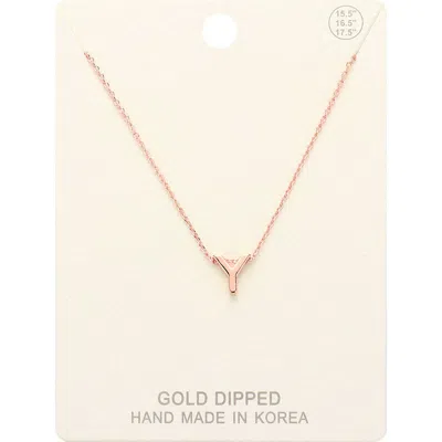 Fashnzfab -y- Gold Dipped Initial Monogram Metal Pendant Necklace