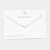 Fashnzfab -y- White Gold Dipped Metal Initial Monogram Charm Bracelet Rhodium In Multi