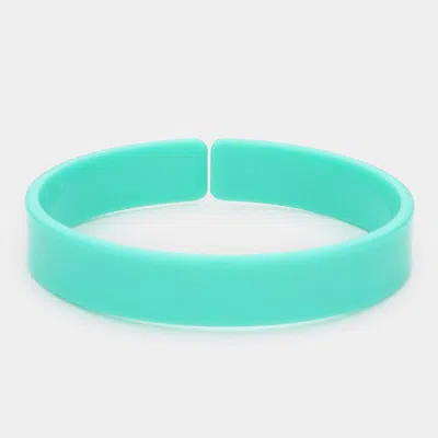 Fashnzfab 0.4" H Celluloid Acetate Adjustable Bracelet In Green