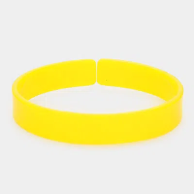 Fashnzfab 0.4" H Celluloid Acetate Adjustable Bracelet In Yellow
