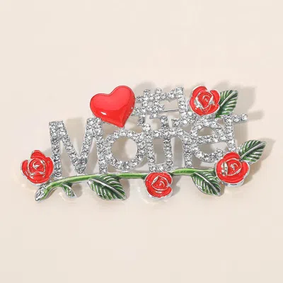 Fashnzfab #1 Mother Floral Message Pin Brooch In Multi