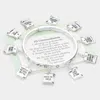 Fashnzfab 10 Commandments Message Charm Around Stretch Bracelet Antique Silver In Multi