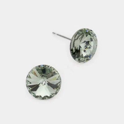 Fashnzfab 10 Mm Round Crystal Stud Earrings In Multi