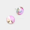 Fashnzfab 10 Mm Round Crystal Stud Earrings In Multi