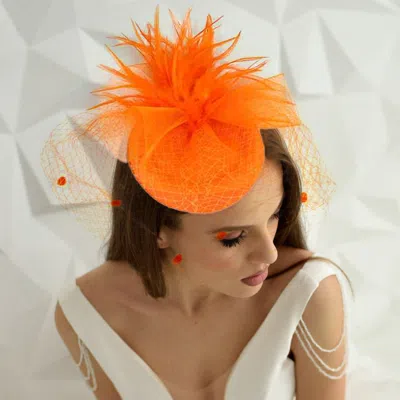 FASHNZFAB 10" X 10" FEATHER MESH FASCINATOR / HEADBAND