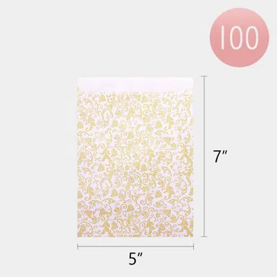 Fashnzfab 100pcs - Patterned Paper Gift Bag Set 5" X 7"