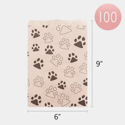 Fashnzfab 100pcs - Paw Patterned Gift Paper Bag Set