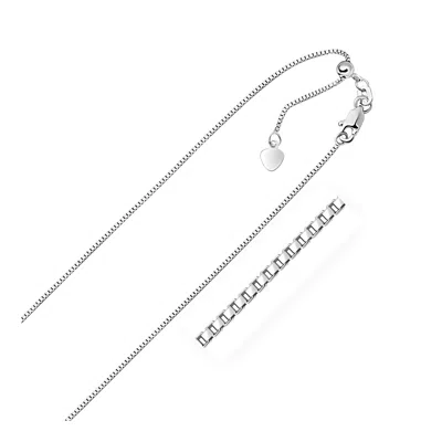 Fashnzfab 10k White Gold Adjustable Box Chain (0.85 Mm)