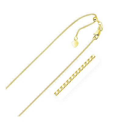 Fashnzfab 10k Yellow Gold Adjustable Box Chain (0.85 Mm)