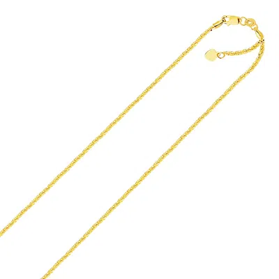 Fashnzfab 10k Yellow Gold Adjustable Sparkle Chain (1.20 Mm)