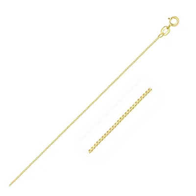 Fashnzfab 10k Yellow Gold Classic Box Chain (0.60 Mm)