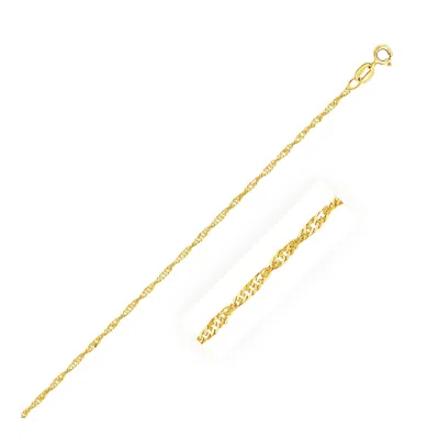 Fashnzfab 10k Yellow Gold Singapore Anklet 1.5mm