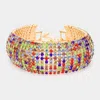 Fashnzfab 10lines Rhinestone Evening Bracelet Multi In Multi