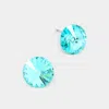 Fashnzfab 15mm Genuine Crystal Stud Earrings In Blue