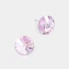 Fashnzfab 10mm Round Crystal Stud Earrings - Violet In Purple