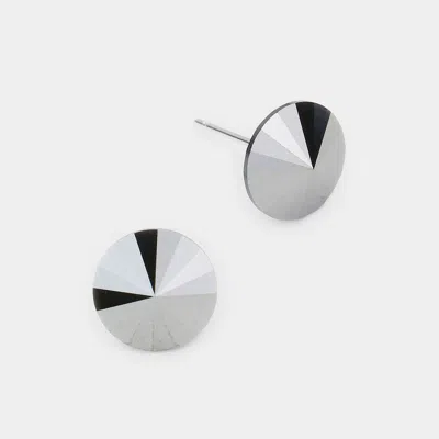 Fashnzfab 10mm Round Crystal Stud Earrings In Blue
