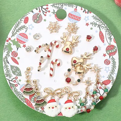 Fashnzfab 10pairs - Christmas Earring Set In Multi