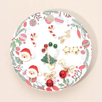 Fashnzfab 10pairs - Christmas Mini Earring Set In Multi
