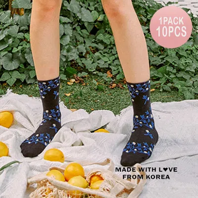 Fashnzfab 10pairs - Flower Leaf Patterned Socks In Multi