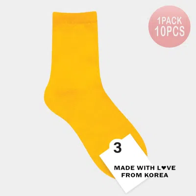 Fashnzfab 10pairs - Solid Socks In Yellow