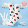 Fashnzfab 10pairs - Strawberry Bear Patterned Socks In Multi