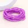 Fashnzfab 10pcs - Faceted Beaded Multi Layered Stretch Bracelets Lavender In Purple