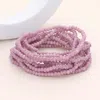 Fashnzfab 10pcs - Faceted Beaded Multi Layered Stretch Bracelets Purple In Purple