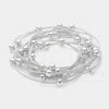 Fashnzfab 10pcs - Metal Ball Station Stretch Multi Layered Bracelets In Multi