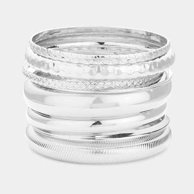 Fashnzfab 10pcs - Metal Multi Layered Bangle Bracelets