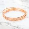 Fashnzfab 10pcs Textured Metal Bangle Bracelets Rose Gold In Gold