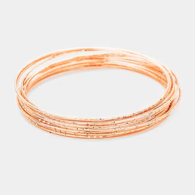 Fashnzfab 10pcs Textured Metal Bangle Bracelets In Multi