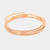 Fashnzfab 10pcs Textured Metal Bangle Bracelets Rose Gold In Gold