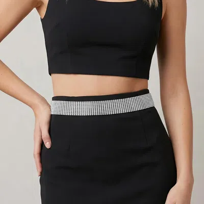 Fashnzfab 10-row Rhinestone Waist Chain Belt In Multi