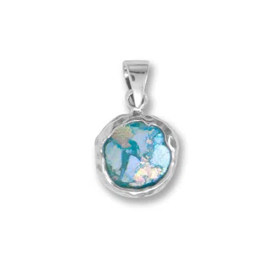 Fashnzfab 11mm Round Roman Glass Pendant In Pink