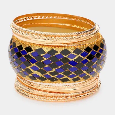 Fashnzfab 11pcs - Multi Layered Bangle Bracelets In Blue