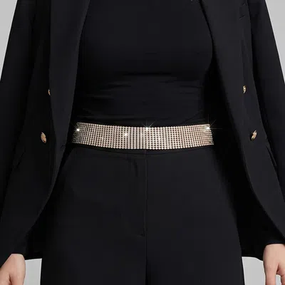 Fashnzfab 11-row Rhinestone Waist Chain Belt In Gold