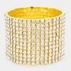 Fashnzfab 12-row Crystal Rhinestone Stretchable Bracelet Clear, Gold In Multi