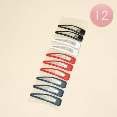Fashnzfab 12 Set Of 10 - Classic Snap Hair Clips In Multi
