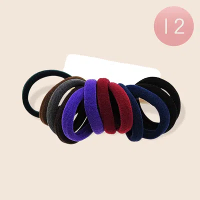 Fashnzfab 12 Set Of 12 - Basic Stretch Hairbands In Multi